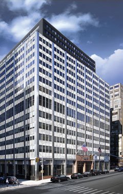 A 20-story office building situated at 100 Church Street, near World Trade Center in Manhattan.