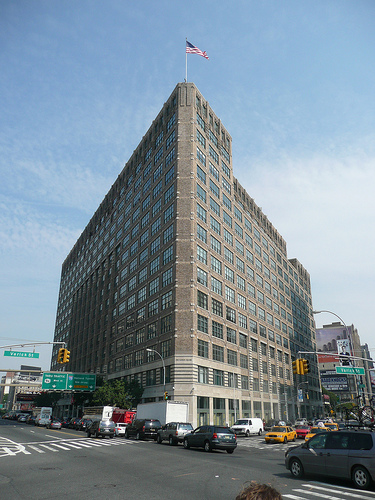 1 Hudson Square, award-winning Class B office building at 75 Varick Street in Tribeca, NYC.