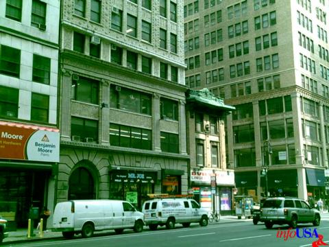 The Shampan Building, Class B office tower offering loft & office rentals at 555 8th Avenue, NYC.