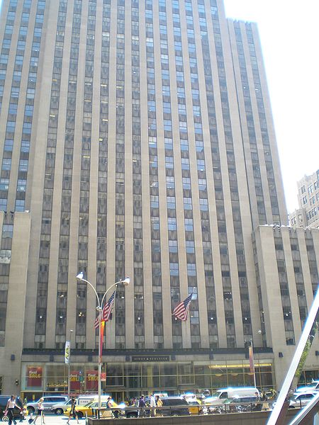 The Simon & Schuster Building, part of the Rockefeller Center, 1230 Avenue of the Americas, NYC.