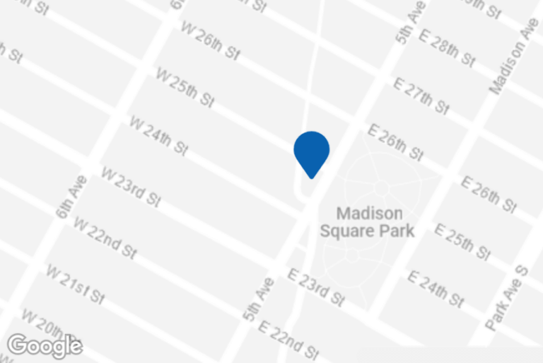 Map view of a commercial real estate listing located at 1123 Broadway in New York City.
