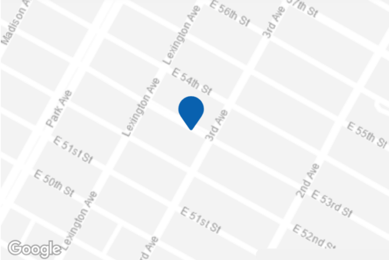 Map view of a commercial real estate listing located at 601 Lexington Avenue in New York City.