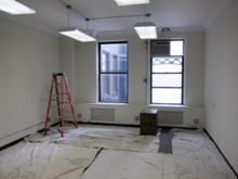 347 Fifth Avenue Office Space - Large Windows and Pendant Lights