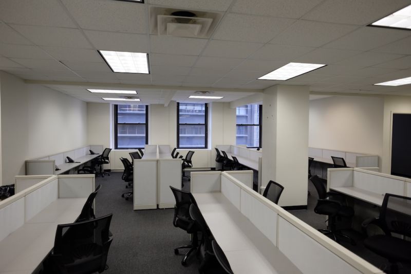 Office with Large Bullpen Area for Lease at 161 Broadway, in a Class B Building in Manhattan.