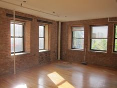 Stylish Office Space for Lease at 315 Spring Street, NYC, Exposed Brick Walls and Wood Floors.