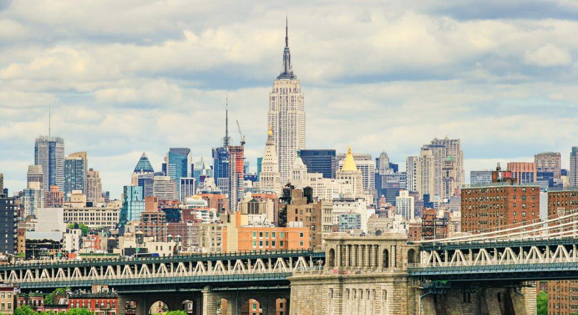 NYC skyline with Empire State Building and Midtown skyscrapers