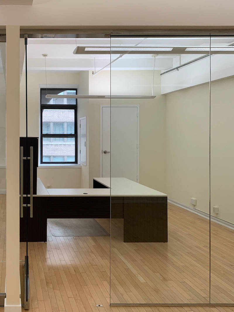 Elegant Office Space with Glass Offices for Lease at 267 5th Avenue, Near Penn Station, NYC.