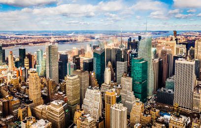 Midtown Manhattan buildings in New York City as seen from the Empire State Building