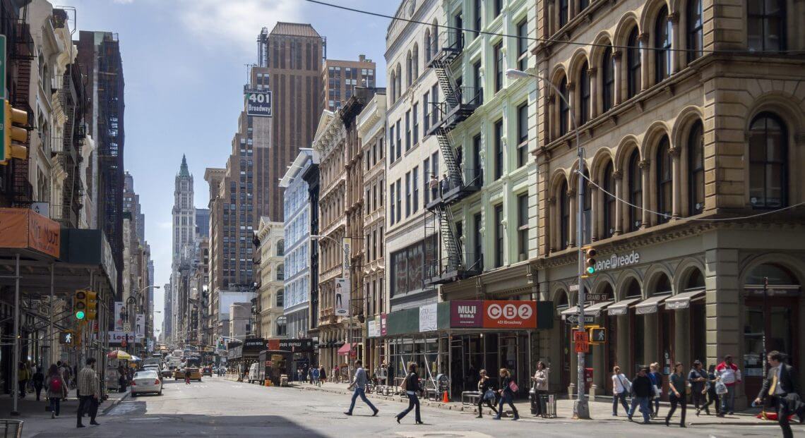 Street scene on Broadway, Manhattan, New York