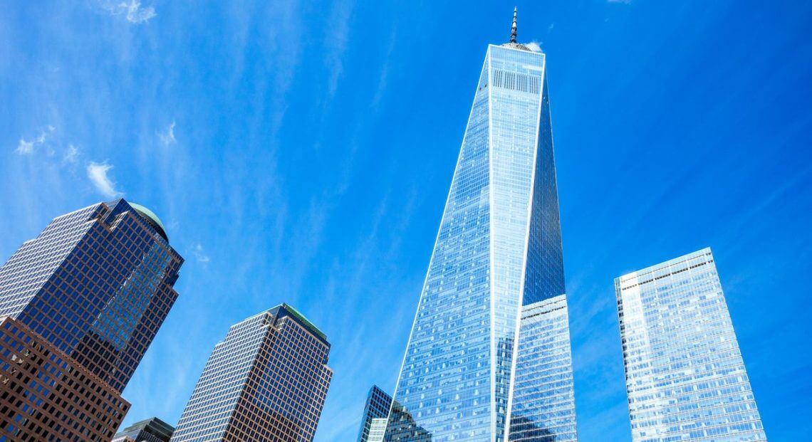 Manhattan Financial District with 3 World Trade Center, Uber's new NYC headquarters