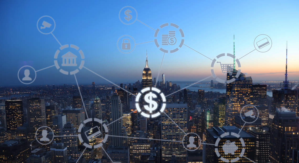 Illustration: NYC's Commercial Real Estate Big Data Revolution with PropTech Advancements.