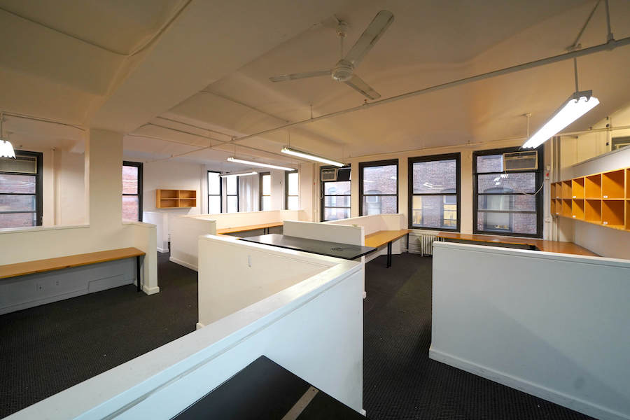 Loft-style Corner Office Space for lease at 19 West 21st Street, located in a Class B Building.