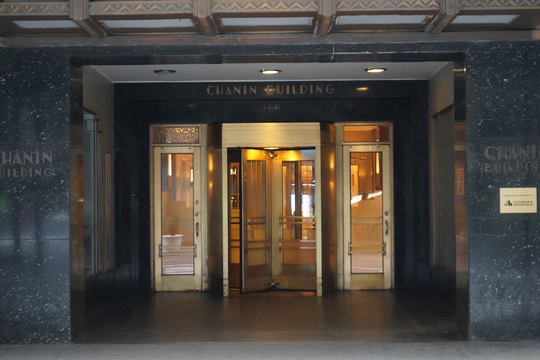 The Chanin Building, a landmark Art Deco-style office building located at 122 East 42nd Street.