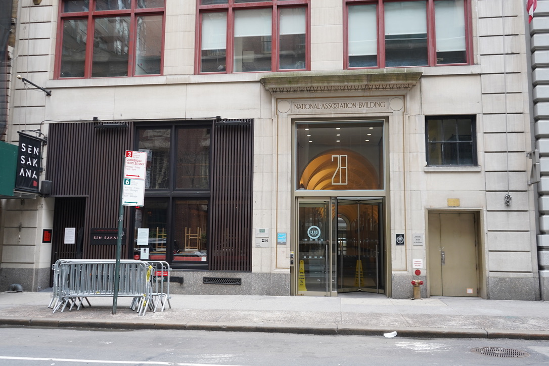 The Club Row Building, a LEED Gold-certified office building situated at 28 West 44th Street.