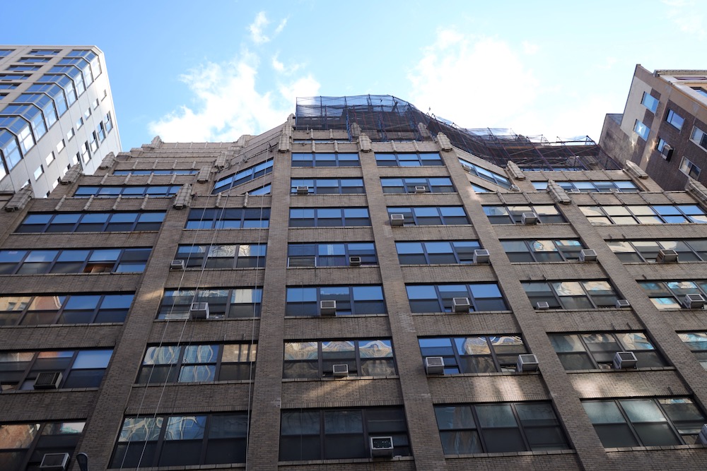 A 16-story, Art Deco-style office building at 330 West 38th Street near Bryant Park, Manhattan.