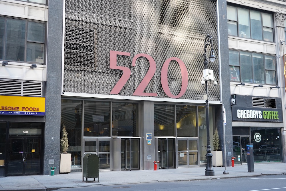 520 8th Avenue, a Class B office building located in the historic Garment District of Manhattan.