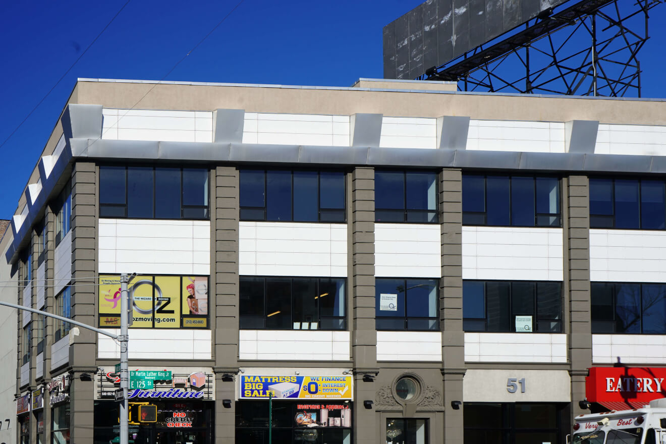 A 14-story office building situated at 55 West 125th Street in the heart of Uptown Manhattan.