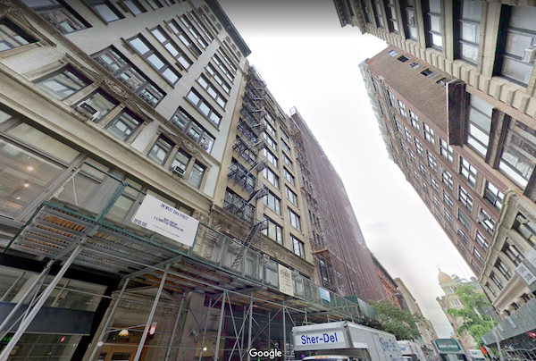 11-story loft building at 36 West 20th Street, ideal NYC office space for startup businesses.