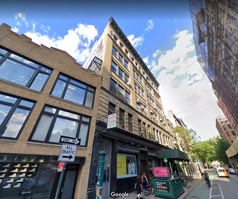 A six-story building offering loft-style office space at 43-49 Bleecker Street, Manhattan.