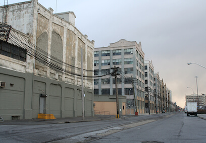 Brooklyn waterfront warehouses, potential site for commercial revitalization.