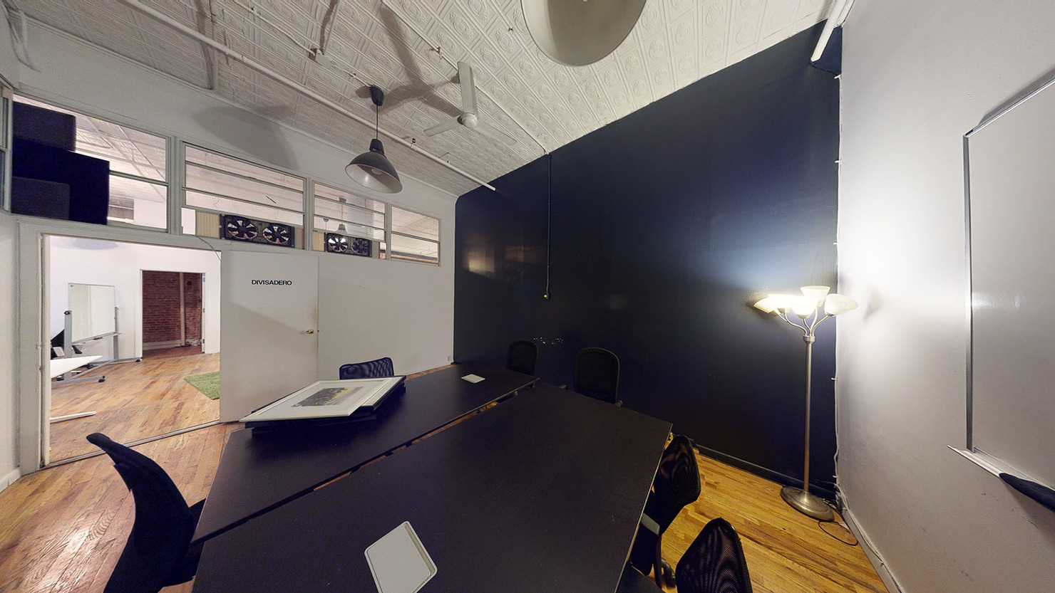 39 West 14th Street Office Space, Suite #205 - Conference Room with Black Wall