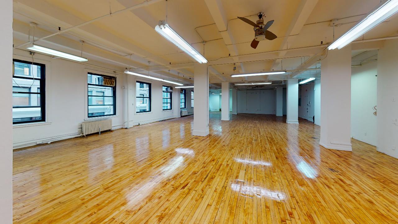 5,200 SF Office Loft for Lease at 121 West 27 Street, in a Class B Building in Chelsea, NYC.
