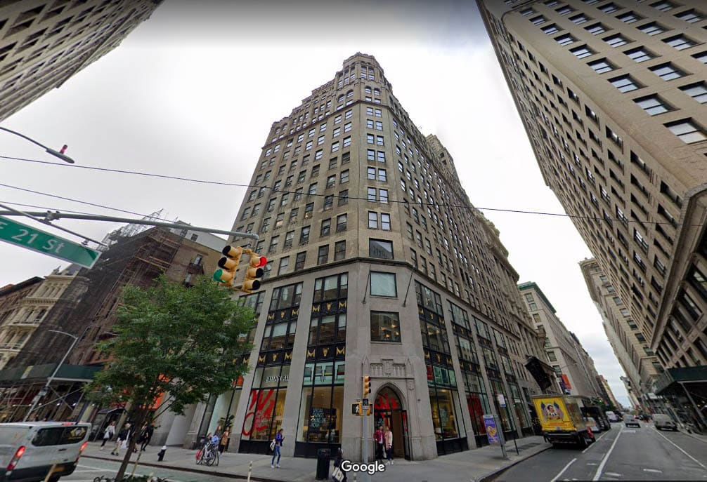 A landmark office building at 915 Broadway, located in the Ladies’ Mile Historic District, NYC.