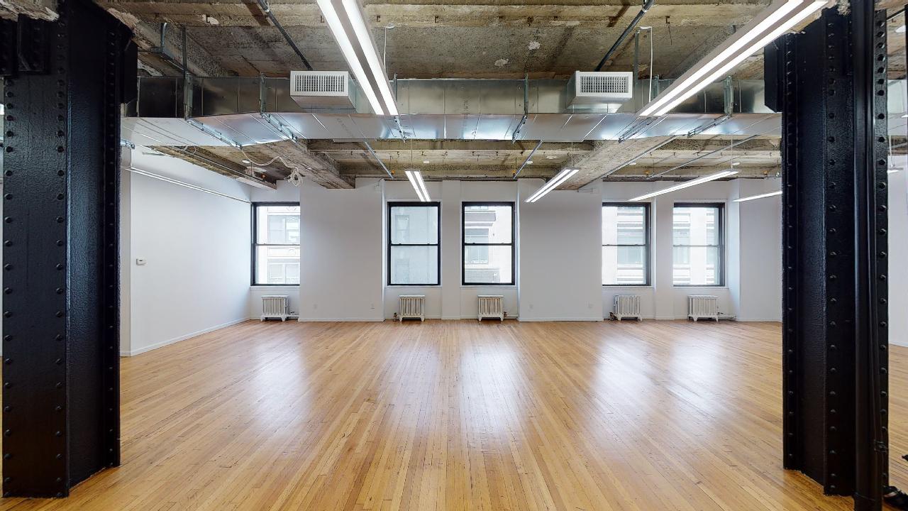 366 Fifth Avenue Office Space, 6th Floor - Steel Columns and Hardwood Floor