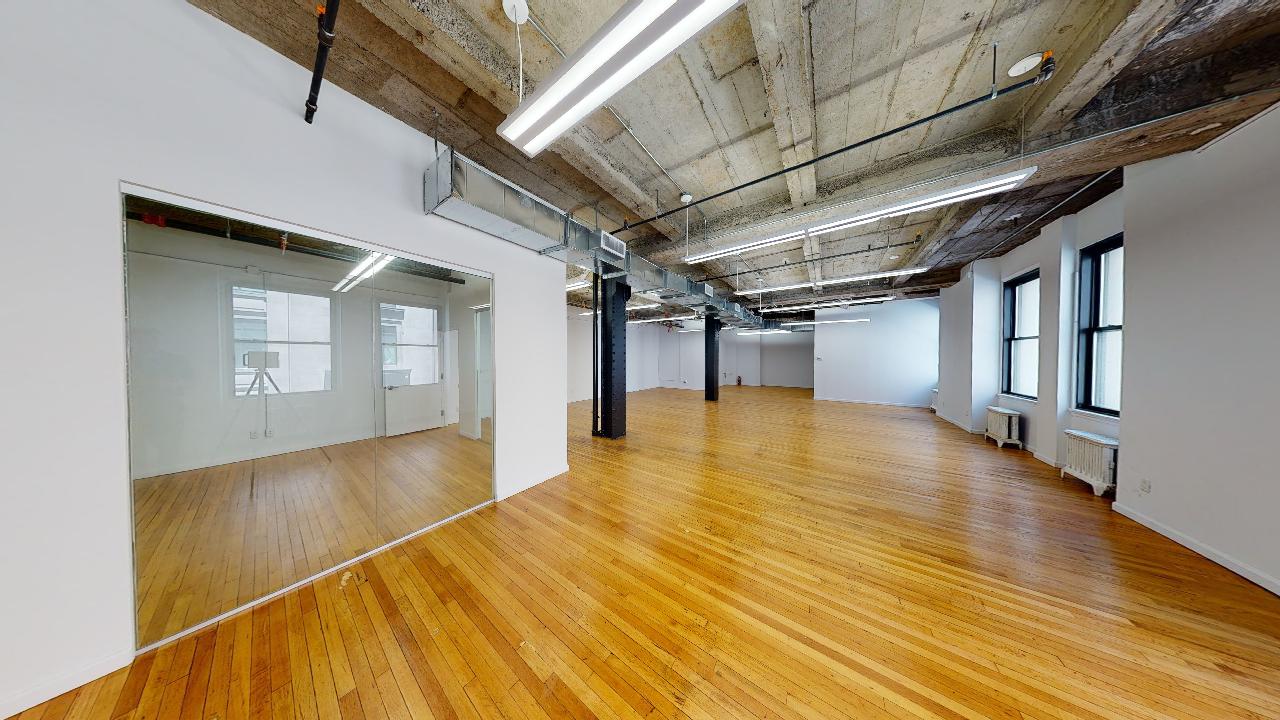 Office Rental at 366 5th Avenue, NYC -12' Ceiling Height and Oversized Windows, Glass Room.