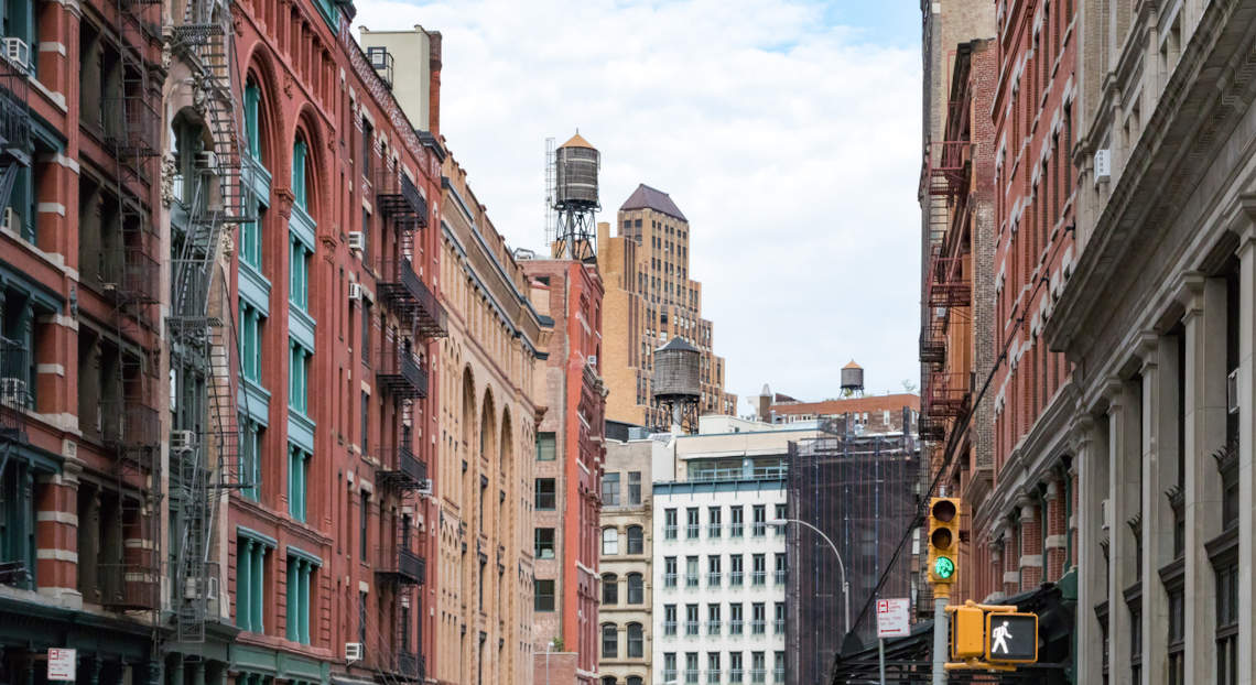 Vintage Tribeca Water Tanked Buildings Reflect NYC's Commercial Real Estate Evolution.