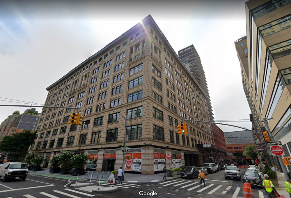 A former candy factory transformed into an office building at 315 Hudson Street in Manhattan, NYC.