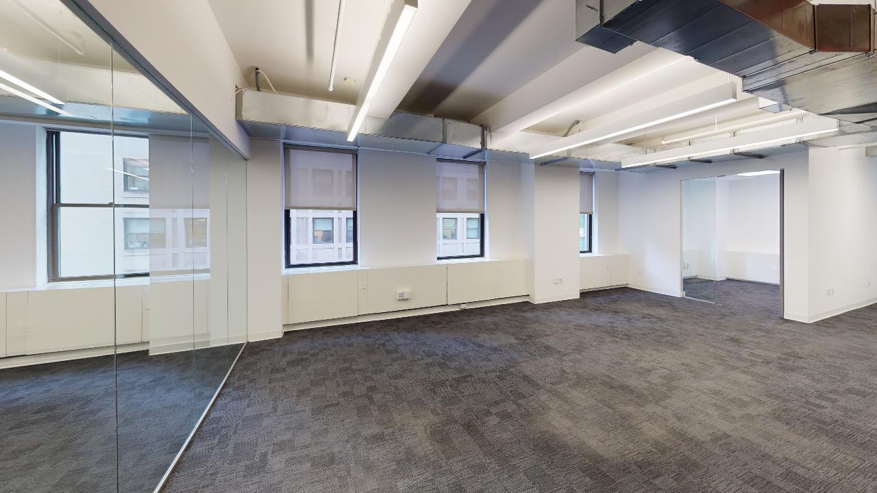 80 Broad Street Office Space, Suite #1604 - Glass Walls and Carpeted Floor