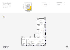 Floorplan of a corner office in Manhattan