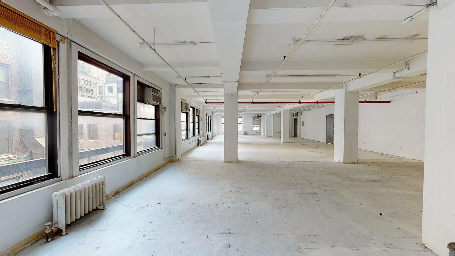 3,600 sq. ft of customizable loft-style office space for lease at 255 West 36th Street, NYC.