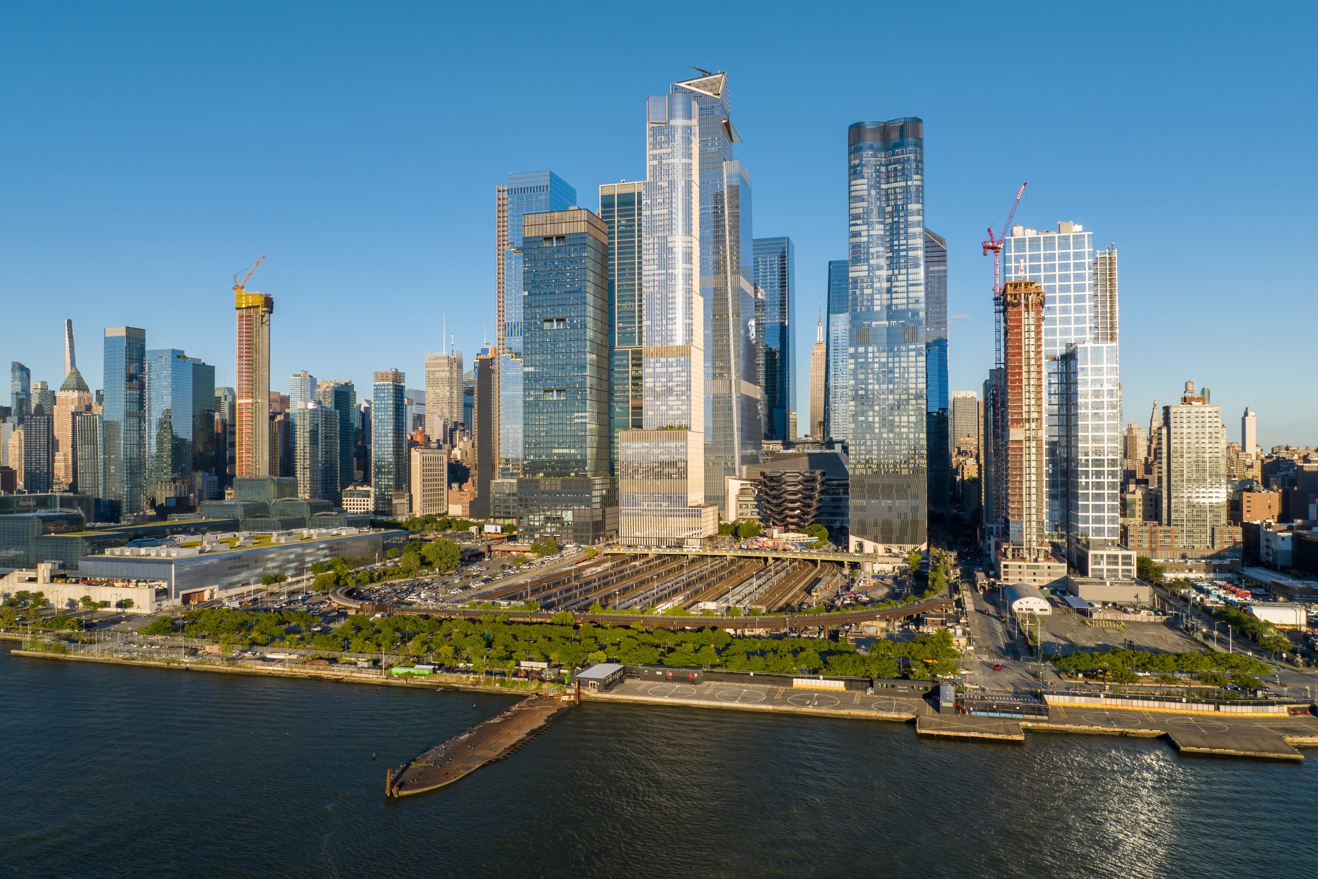 Iconic Hudson Yards, epitomizing Manhattan's evolving landscape of commercial real estate.
