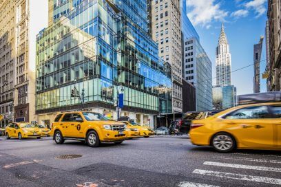 NYC scene with skyscrapers - a snapshot of Manhattan's thriving office space market rebound.