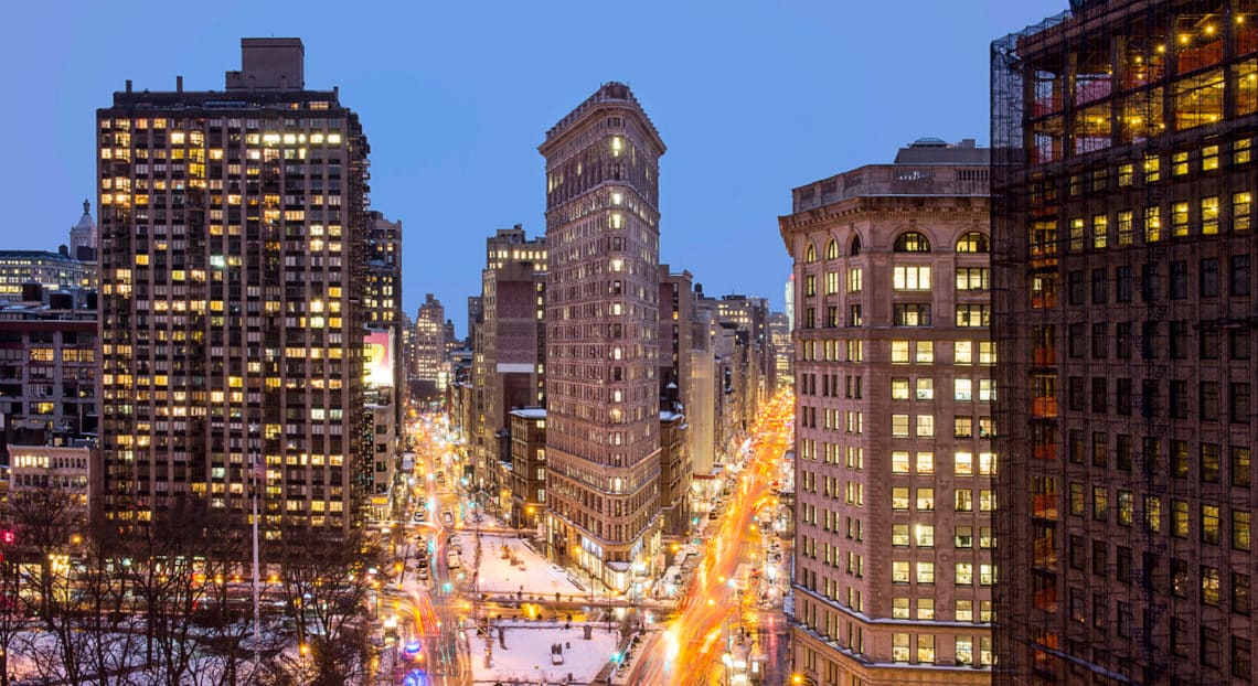 The Flatiron district, one of Manhattan’s most vibrant yet safest neighborhoods.