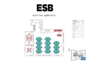 Floorplan of an office with a bullpen area