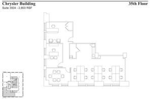 Floorplan of a corner office in NYC