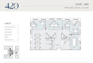 Floorplan of a double corner office 