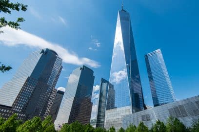 Freedom Tower and NYC Office Buildings in World Trade Center