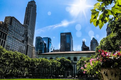 Bryant Park, NYC, a glimpse of the serenity amidst the bustling commercial real estate scene.