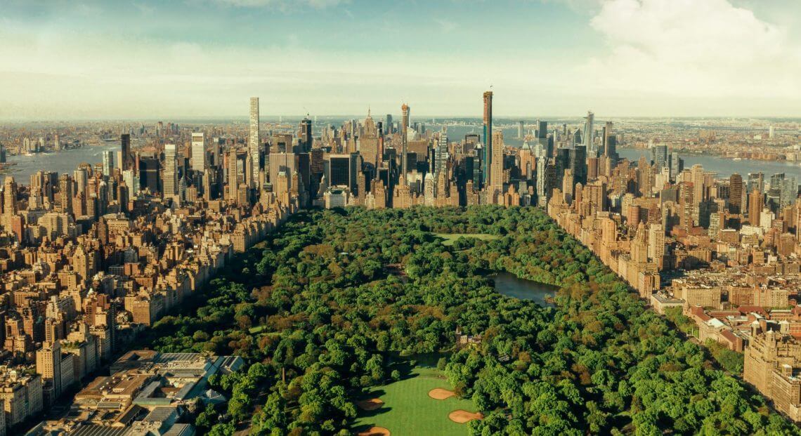 New York City skyline with Central Park