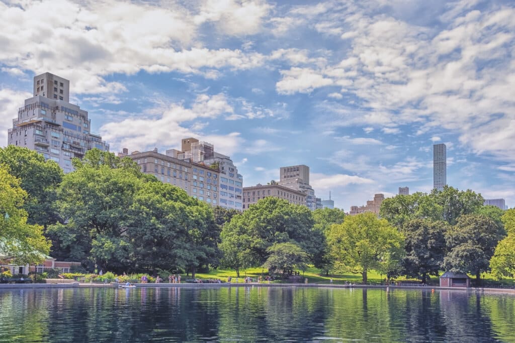 Fifth Avenue buildings viewed from Central Park, NYC.