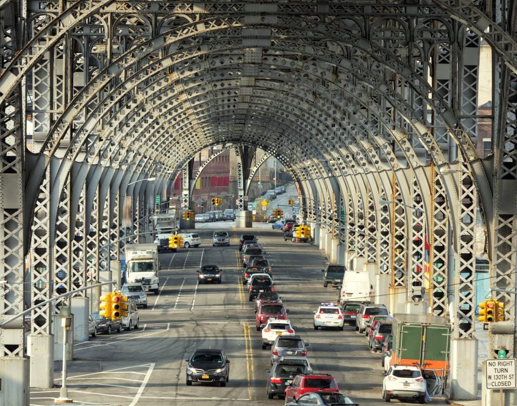 Riverside Drive viaduct, Harlem, Upper Manhattan, New York City.