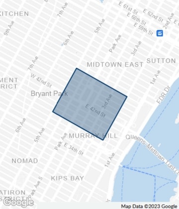 Map of the Grand Central Station/Terminal Neighborhood in New York City