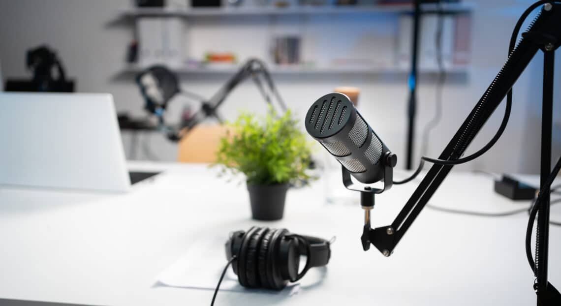 NYC office recording studio gear, embodying the tech-forward essence of modern office workspaces