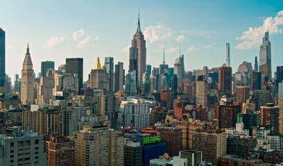 Aerial view of Manhattan—a glimpse of NYC's office leasing market revival.