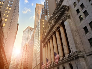 Wall Street buildings in the heart of NYC's financial district, prime office spaces in Downtown.