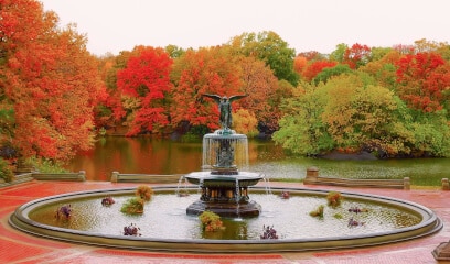 Autumn in Central Park, Upper West Side. Prime office space in affluent Uptown Manhattan.